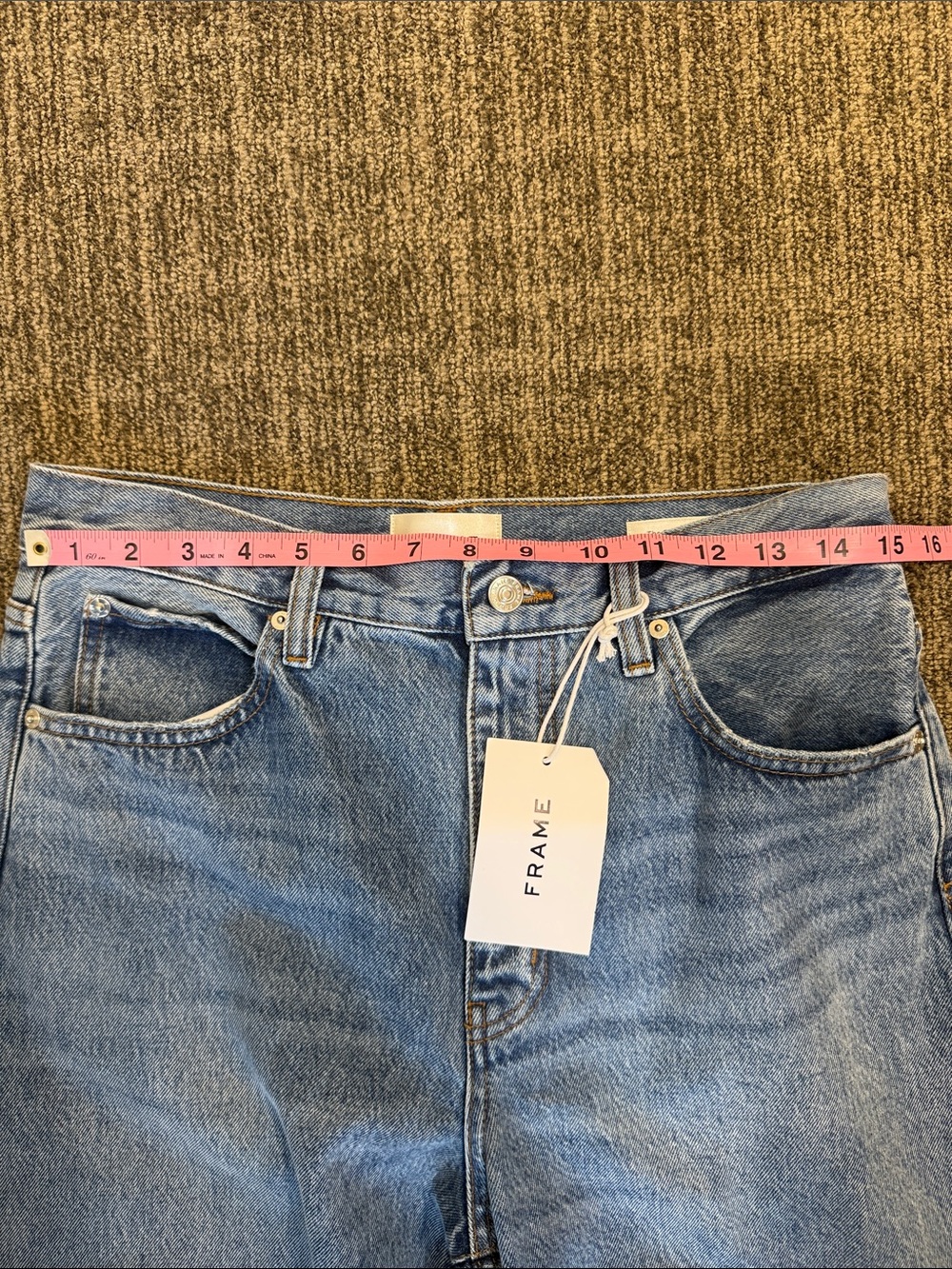 Frame The Bubble Crop Jeans Size 28 NWT Rapture Raw Fray - Picture 7 of 8